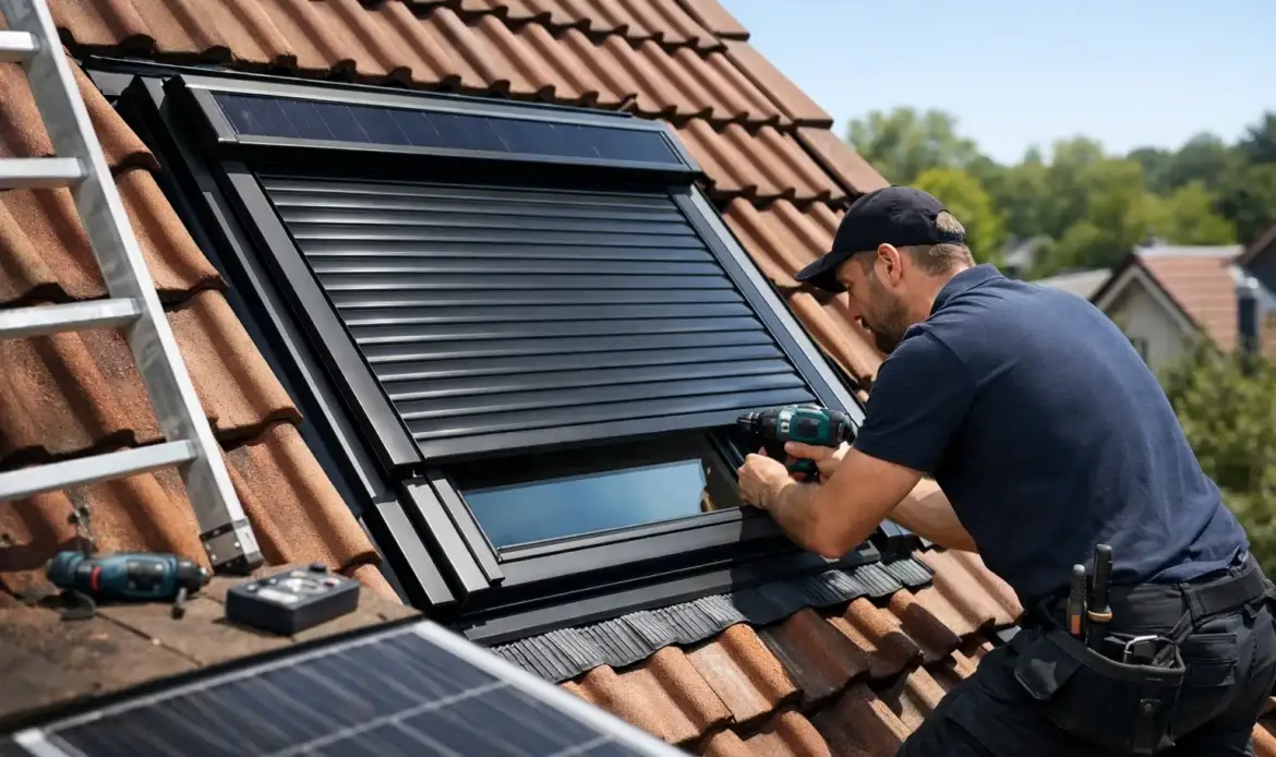 Pose volet roulant solaire VELUX par EnVolet'Toit